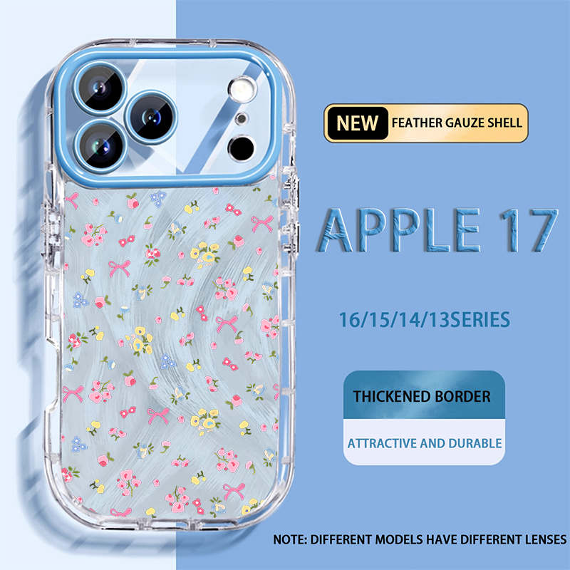 phone case fashionable and trendy beautiful floral and bow pattern high quality puff wind feather yarn phone case suitable for iphone x 11 12 13   plus pro   providing anti drop anti scratch