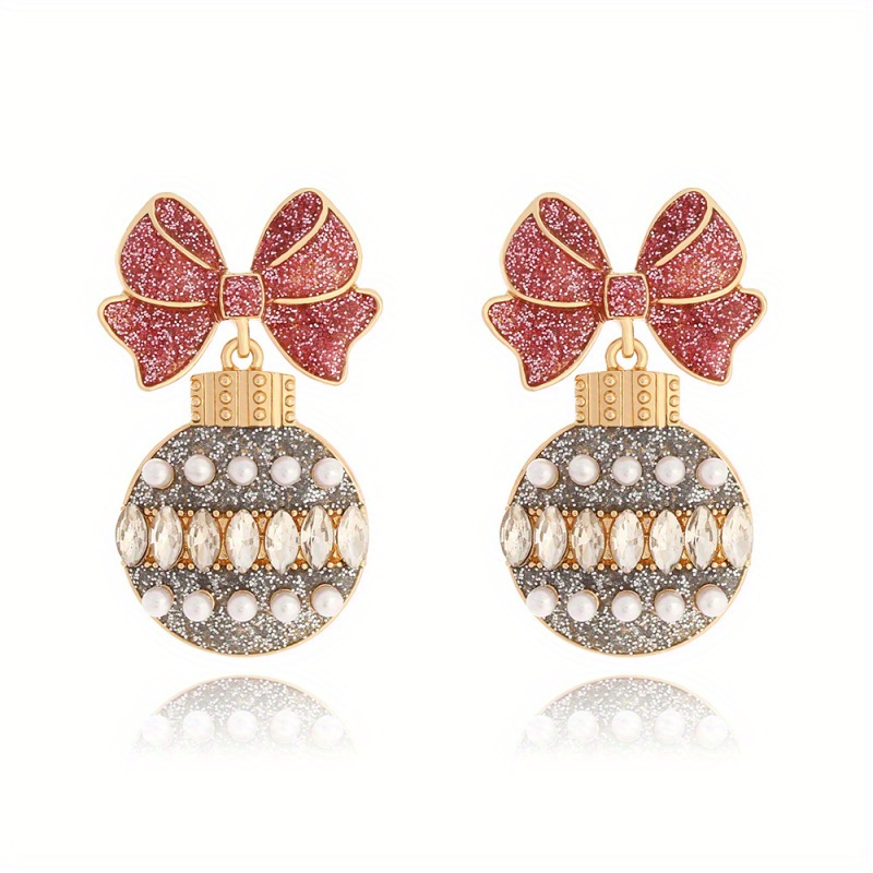 TEMU Set Of 2 Colorful Ball Pendant Earrings For Christmas, Adorable Disco Ball Earrings