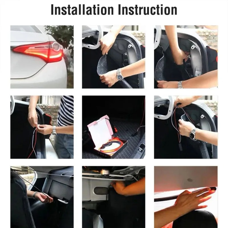1pc car 100cm universal 12v flexible led light strip multi mode lamp atmosphere lights decorative ambient lighting car accessories Product details 4