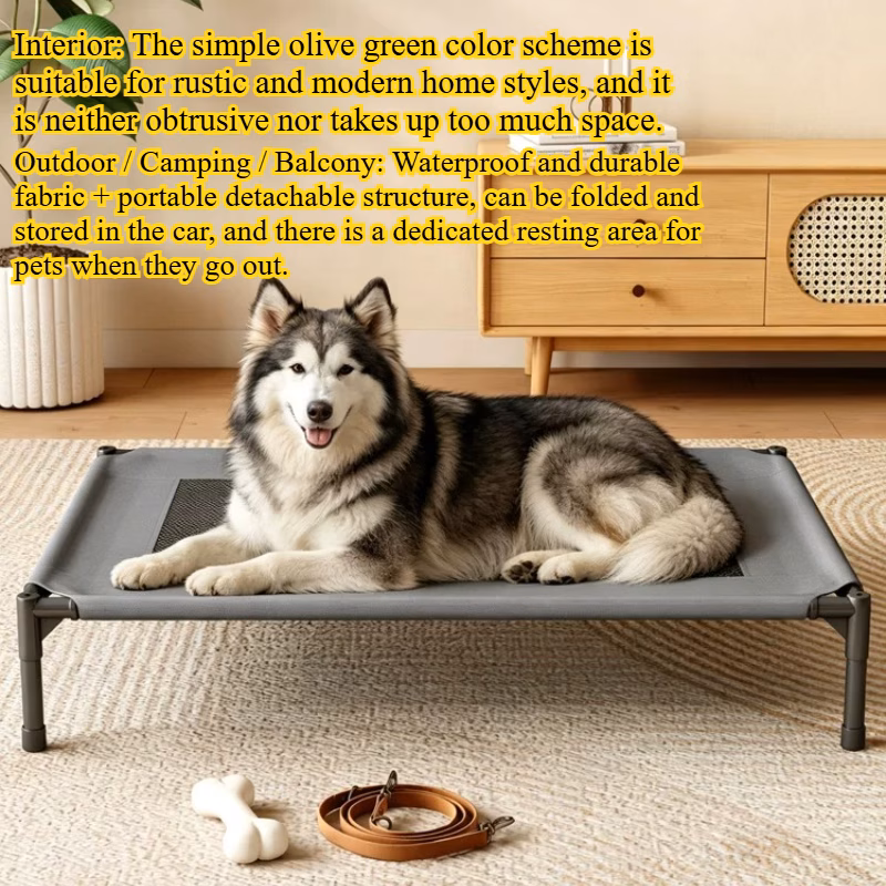 portable military style cooling dog bed kennel suitable for small medium large dogs breathable temperature controlled washable bed with assembly ventilation system for travel camping use for puppies and pets Product details 5