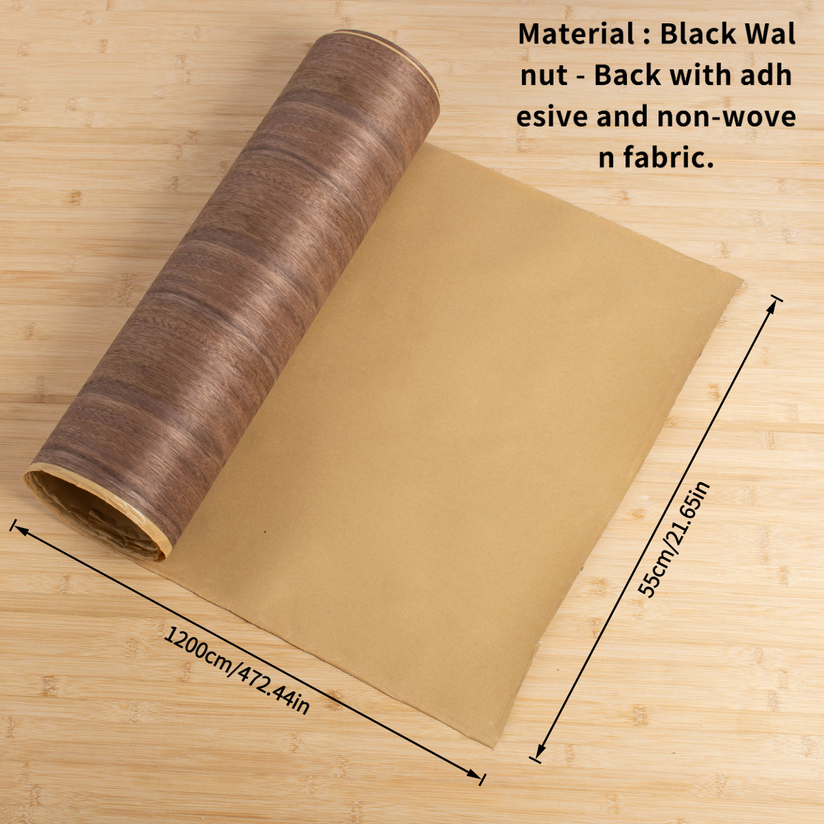 Mountain Grain Wood Veneer With Adhesive Backing & Non-woven Fabric (55x240cm) - Premium Natural Straight Grain For Furniture, Diy, Cabinets, Wall Panels, Crafts (no Glue Required).