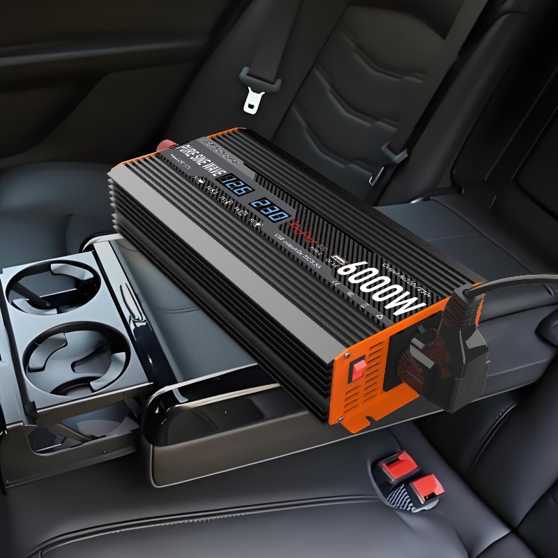 Image of 6000w Pure Sine Inverter 12v To 230v With Led Display, Protection, Compatible With Solar Panels, Designed For Rvs/boats/camping, Heavy Duty, 6 Major Protections, Without Battery