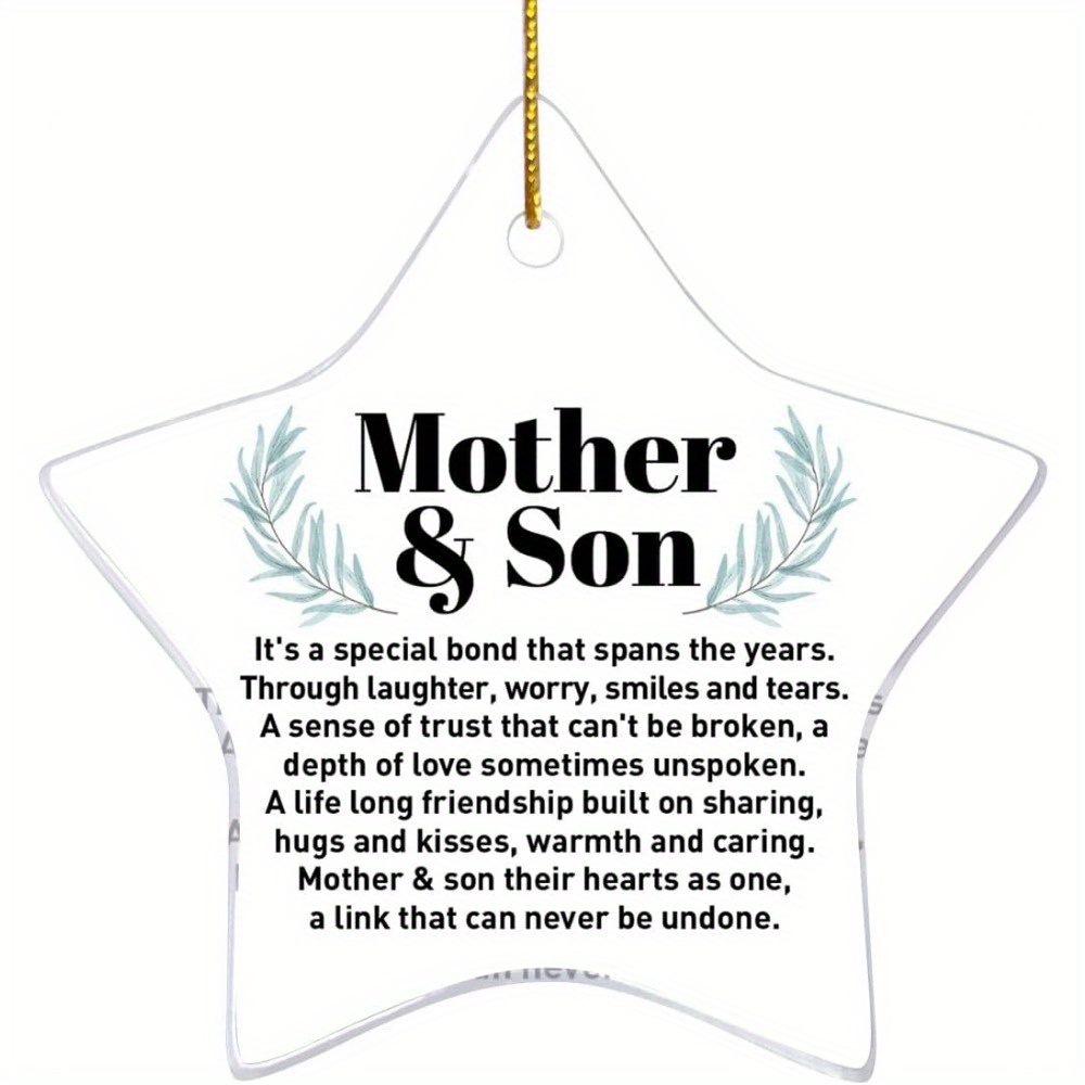 TEMU Son Mother Gift Christmas Ornament, A Sense Of That Be Broken, Birthday Mom Decoration Gift
