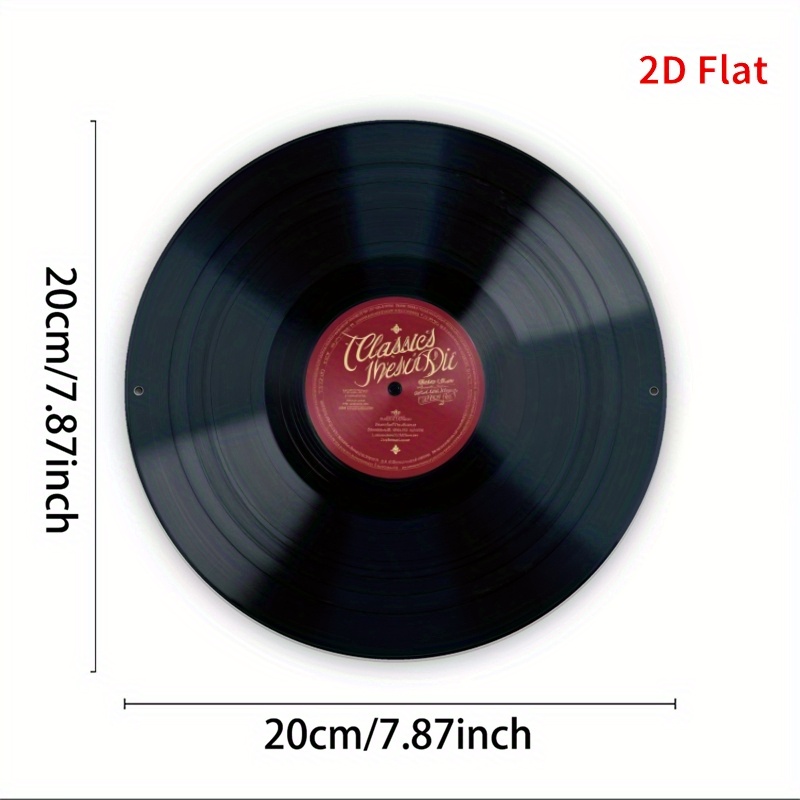 TEMU 2d Flat, 2d Flat Surface, 2d Flat Printing, Vinyl Record With Red Label Featuring Classical Melody Printed As Indoor , Aluminum Art For Home,