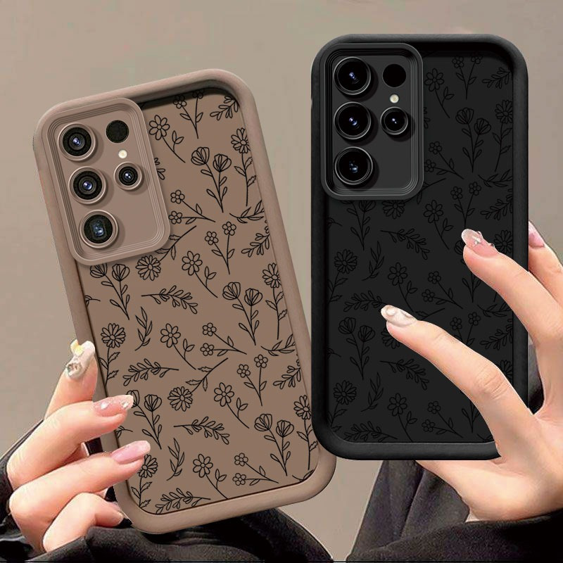 

Simple Small Floral Pattern Protective Case S25 S24 S23 S22 S21 Ultra S23 S21 S20fe S21 S22 S23 S24 S25 Plus/a33 5g A53 5g Transparent Anti-fall Full Cover Mobile Phone Case