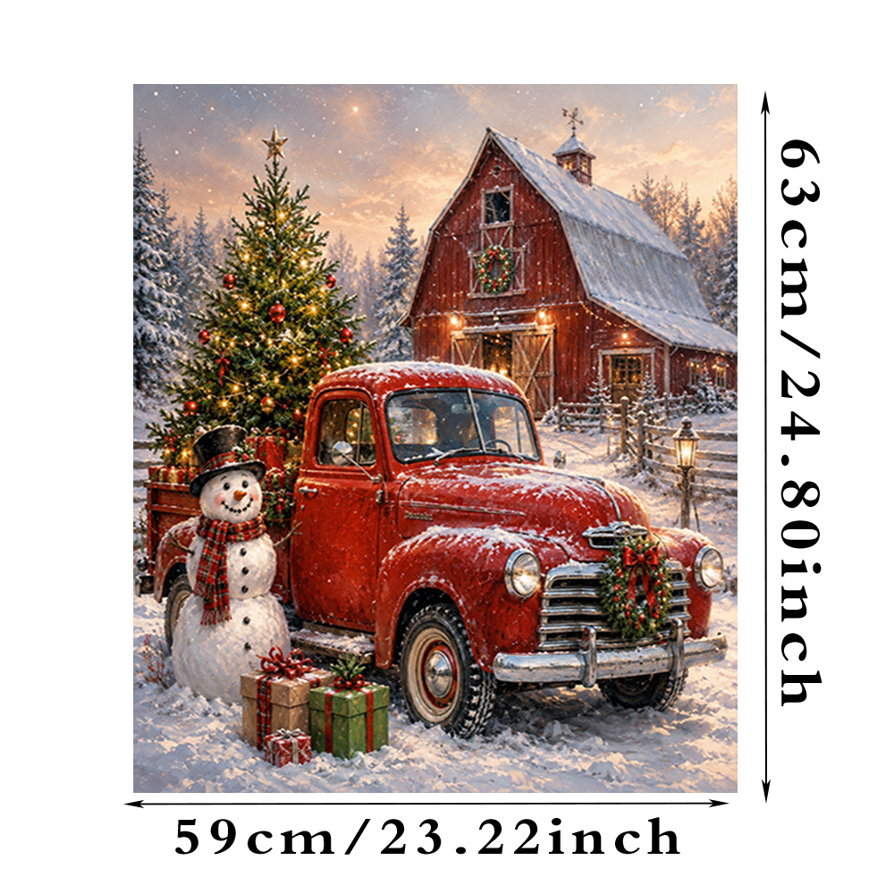 TEMU 1 autocollant mural magnétique 2D plat rouge de camion avec motif d'arbre de Noël, fabriqué en matériau magnétique souple pour la décoration