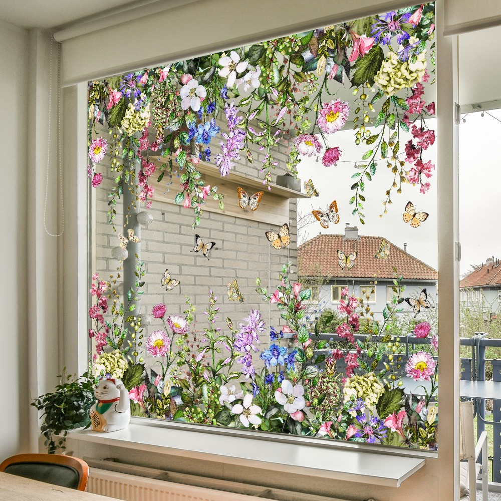 TEMU A Set Of 2 ( .62 Inches X 2pcs) Spring Colorful Window Stickers, Electrostatically Attached Glass Window Decoration And Dj3073-yj
