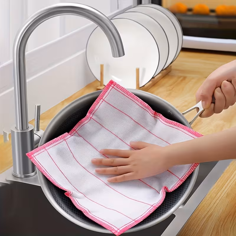ultra absorbent thick dish cloths reusable wet dry cleaning towels for kitchen bathroom and outdoor use kitchen towels bath towels Product details 1