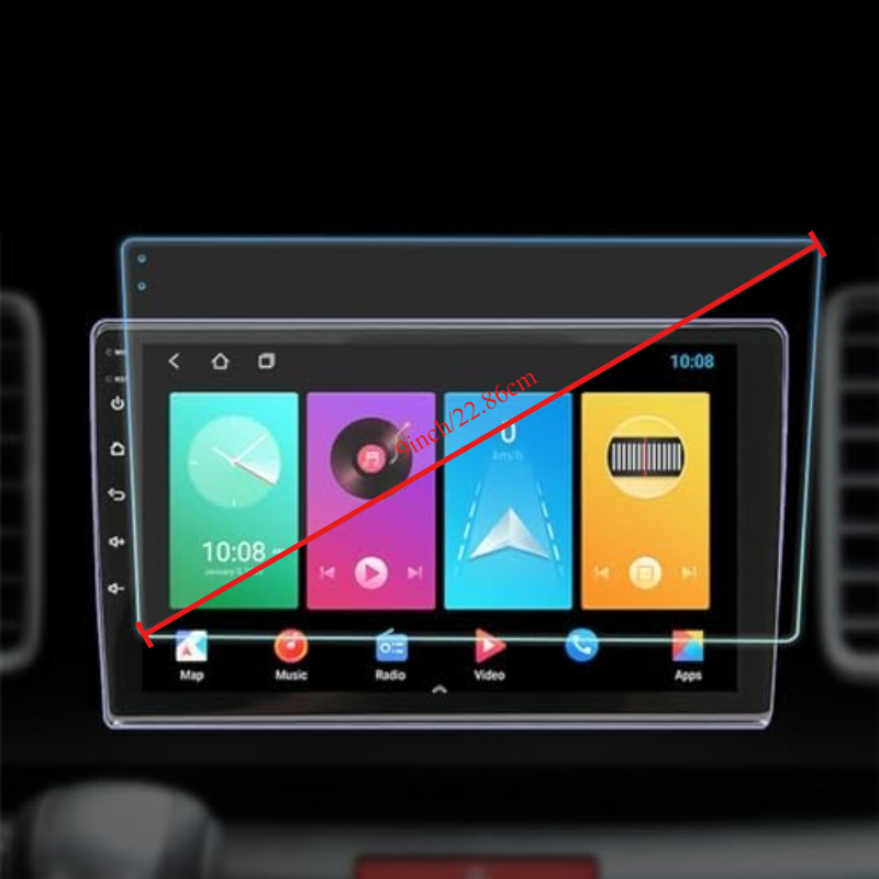 TEMU 2pcs Set Of Navigation Screen Protectors, And Anti-fingerprint Tempered Film, Car Navigation Film With Cleaning Kit (10-inch/9-inch)