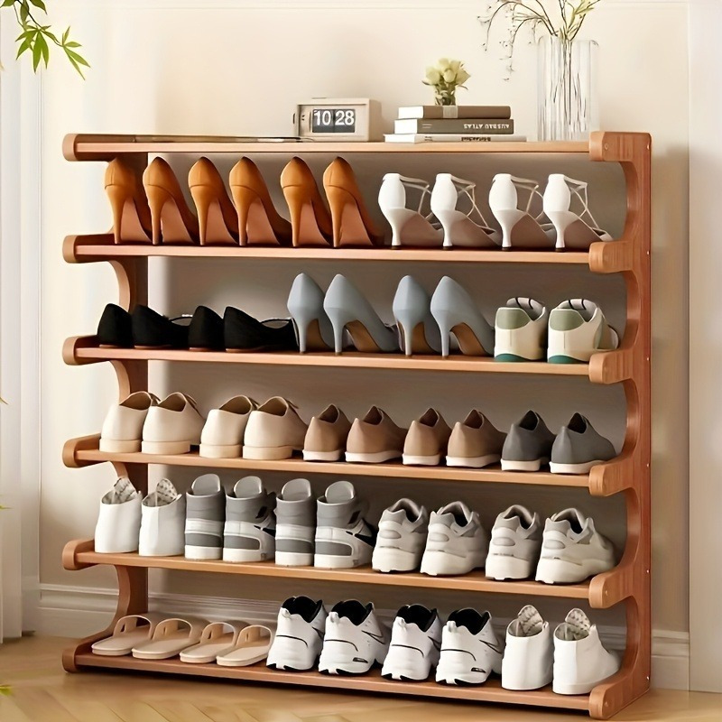 large capacity bamboo shoe rack multi tiered solid wood bamboo entryway organizer space saving storage for home dorm or doorway holds multiple shoes with super large capacity dorm storage solution freestanding shoe cabinet bamboo construction shoe storage organizer standing shelf details 6