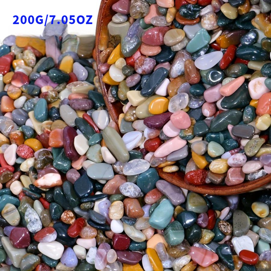 TEMU Natural Crystal Gravel For Aquariums & Fish Tanks - Mini Pebbles With Natural Stones, Options (pink, Blue, Turquoise, Red, White, Brown, Grey,