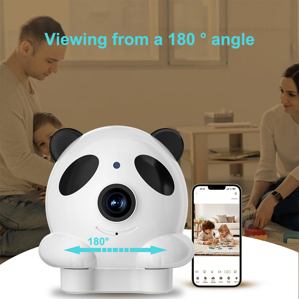 1 Cámara de mascotas, monitoreo de niños, cámara de seguridad inteligente para el hogar con Wi-Fi Full HD, función de visión nocturna, visión panorámica de 355°, audio bidireccional, detección de movimiento, visión nocturna de color, grabación de tarjeta de memoria, cargo de almacenamiento en la nube.