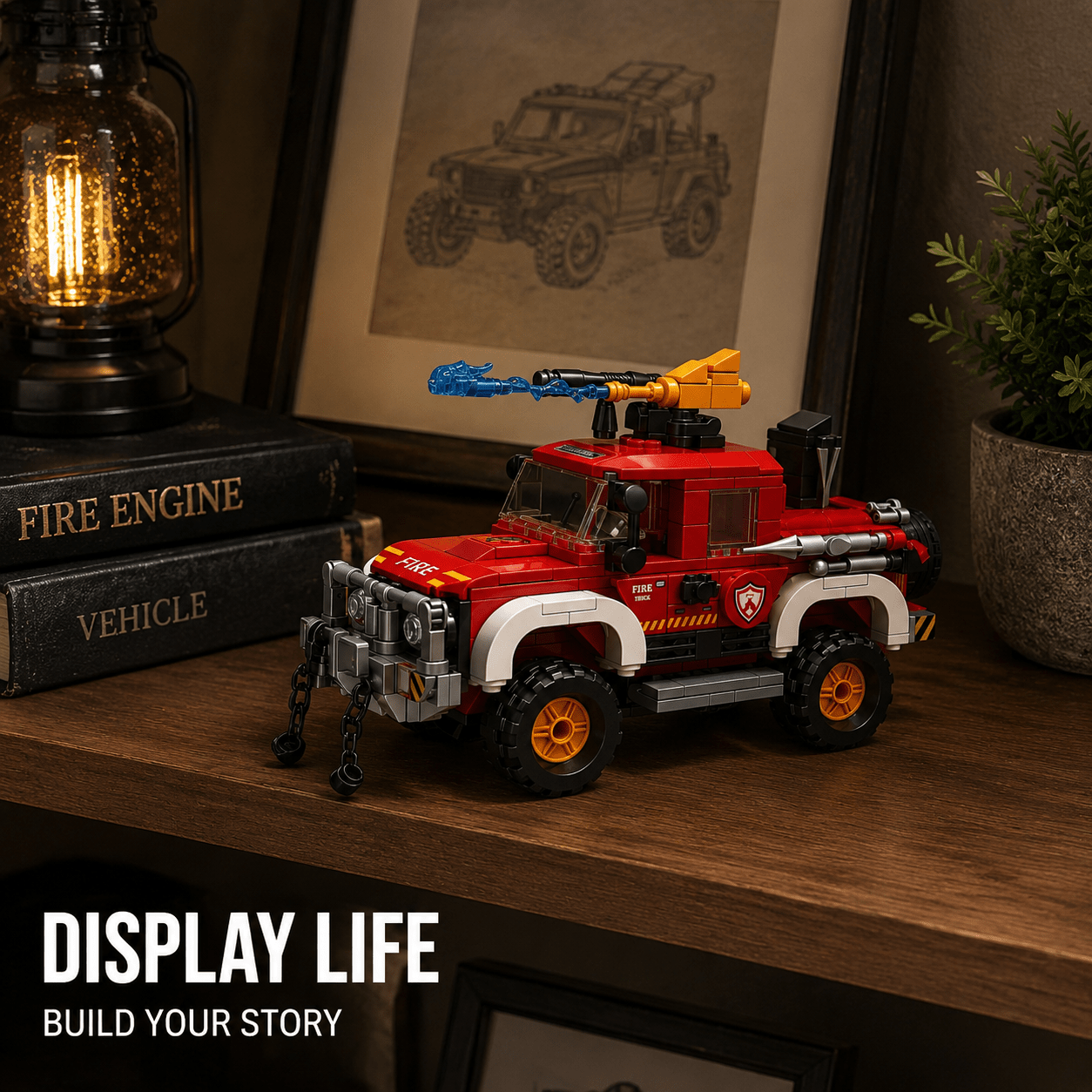 552pcs Fire Off-Road Vehicle Building Block Model Kit