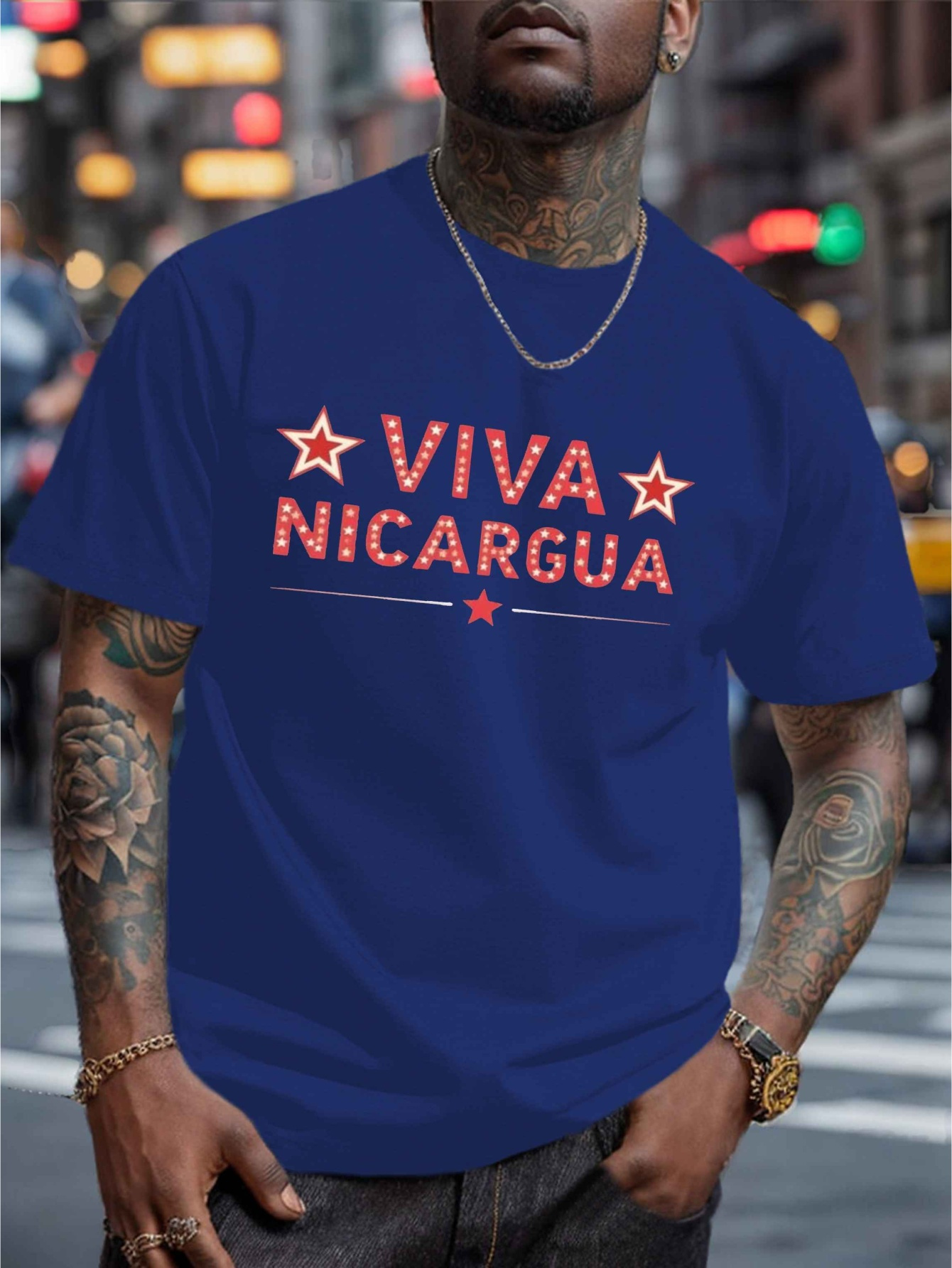 nicaragua impresión camiseta manga corta cuello Temu Argentina