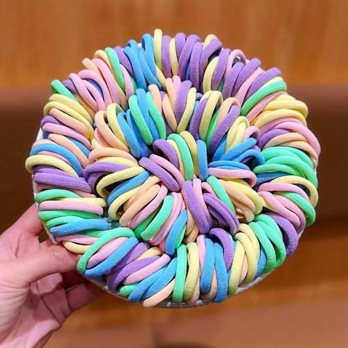 colorful basic nylon ealstic hair ties for girls ponytail hold scrunchie rubber band women fashion hair accessories