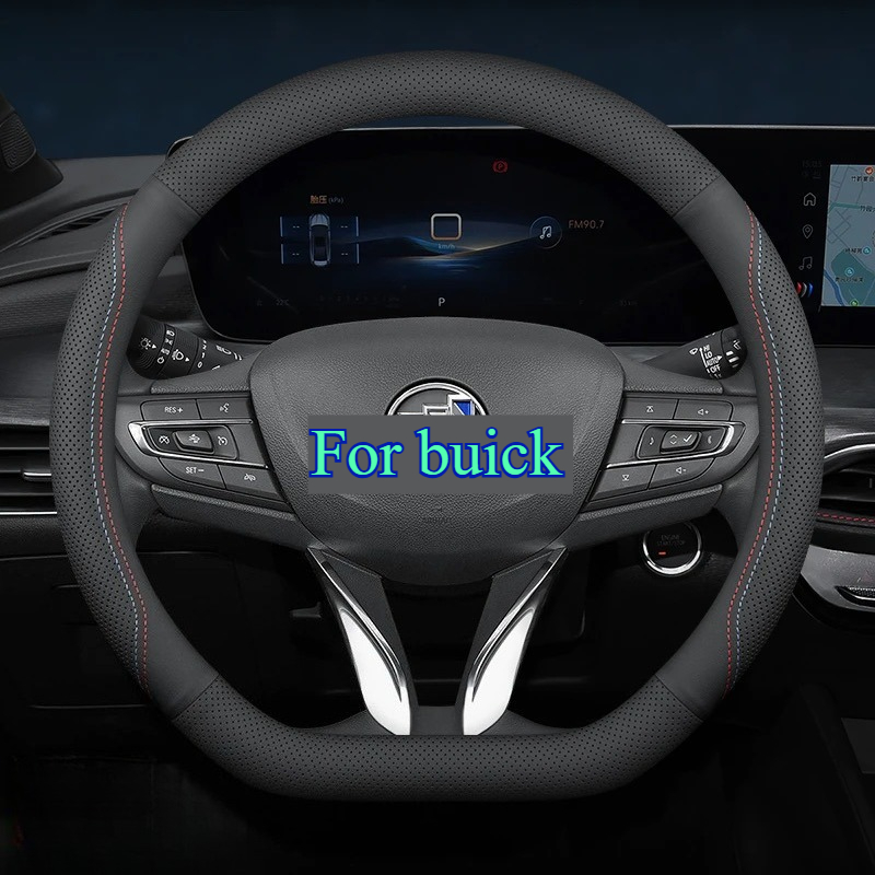 TEMU Ultra-thin Faux Leather Steering Wheel Cover For - Laser Breathable Design, Suitable For Round And D-shaped Steering Wheels, Usable In