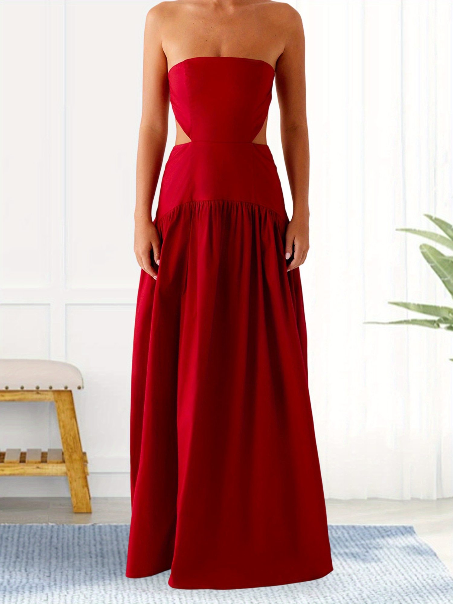 women's summer bodycon maxi tube dress ribbed strapless side slit long  going out casual elegant party dresses - women's clothing - Temu