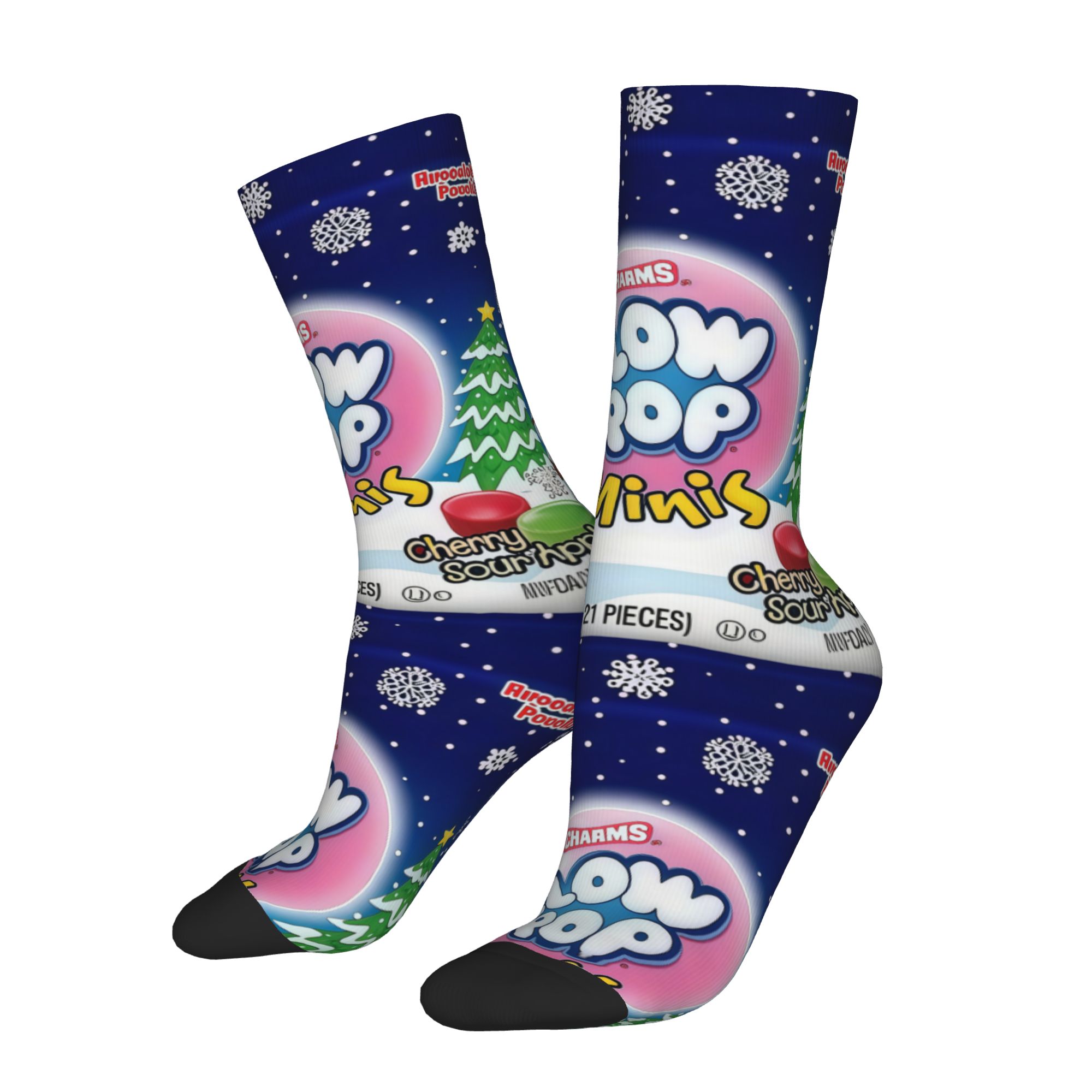 TEMU 1 Pairs Hip Hop Vintage Charms Minis Holiday Edition (cherry & Sour ) Crazy Men's Compression Socks Unisex Street Style Seamless Printed Funny