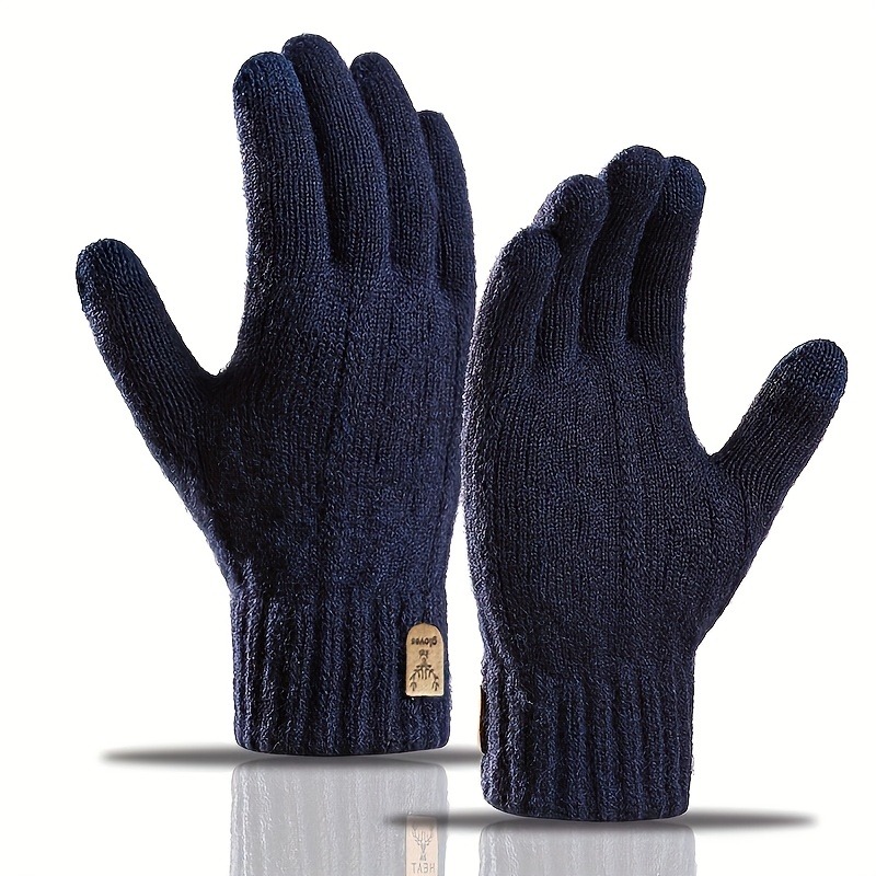 Fleece-Lined Thickened Alpaca Touchscreen Gloves