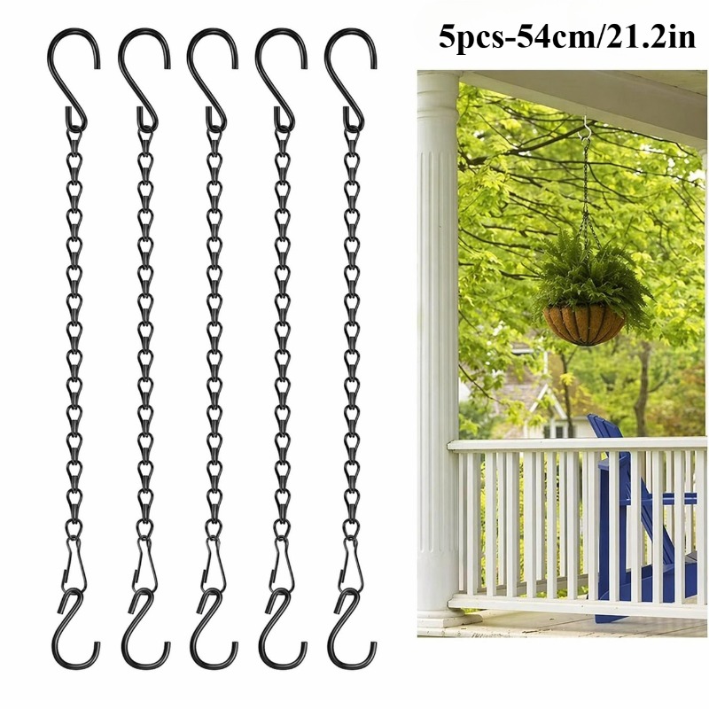 TEMU 5pcs Heavy-duty Iron Hanging Chain With S-hooks Is An Adjustable Wrought Iron Plant Hanger Durable And Aesthetically . Ideal For Hanging Plants,