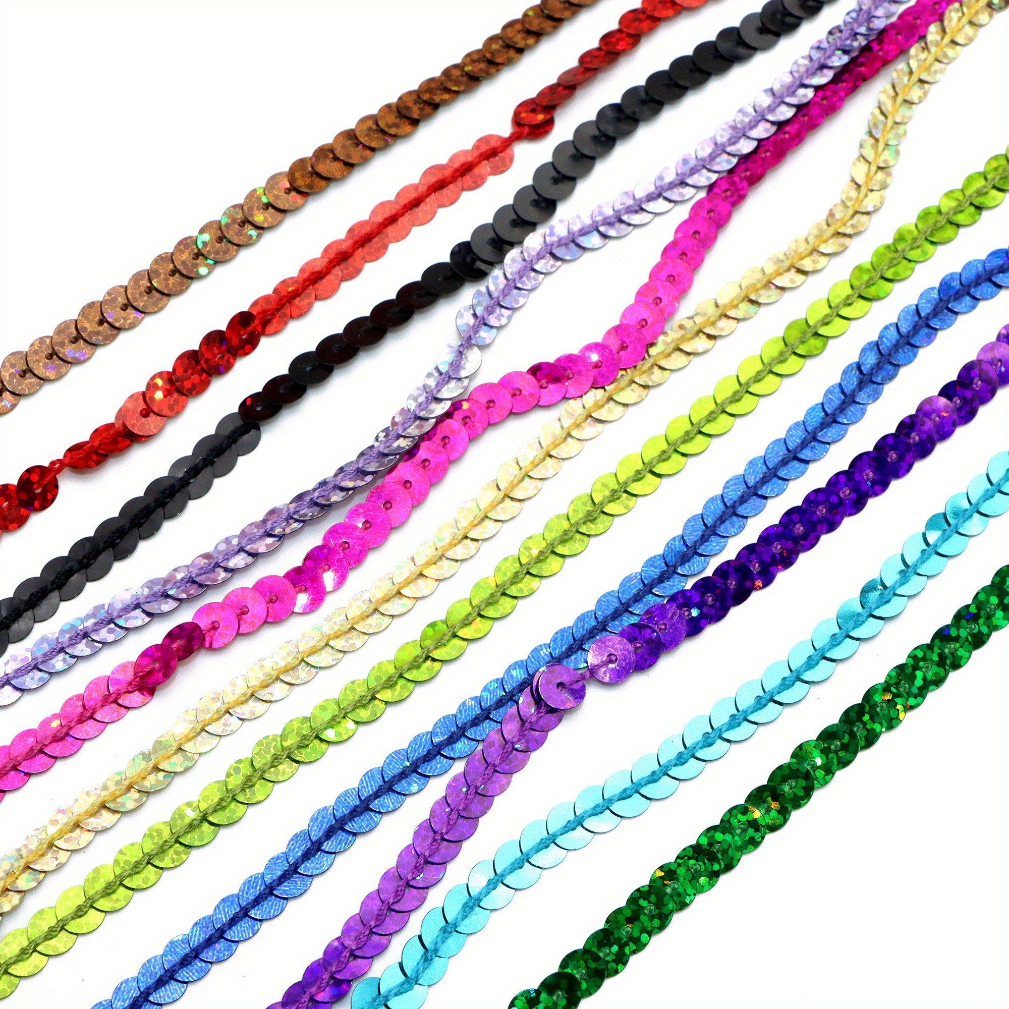 

5 Yards Of 6mm Sparkling Sequin Ribbon - Vibrant Glitter Paillettes For Crafts, Sewing, Jewelry Making & Clothing Accessories, Ribbon For Crafts