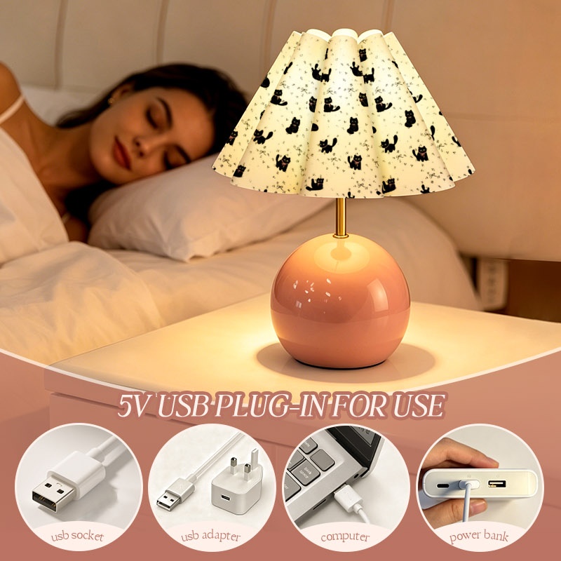 Botanical Fern Leaf Pattern USB Powered Desk Lamp