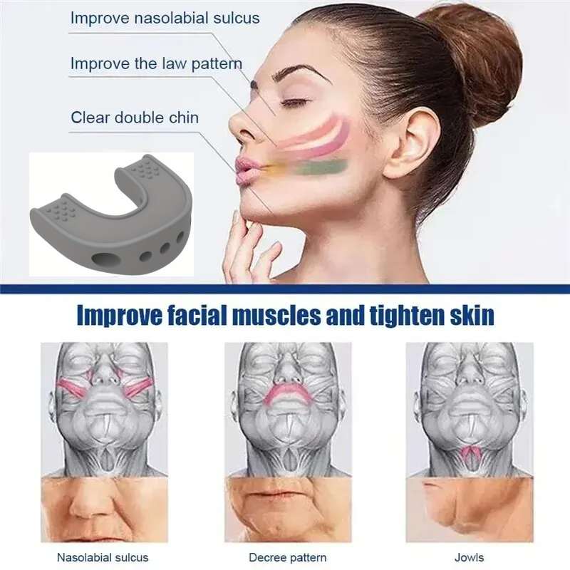 3pcs U Shape Silicone Jawlines Exerciser Muscle Training Face Lifter Jaw Exerciser Face Slimmer Targets Chin