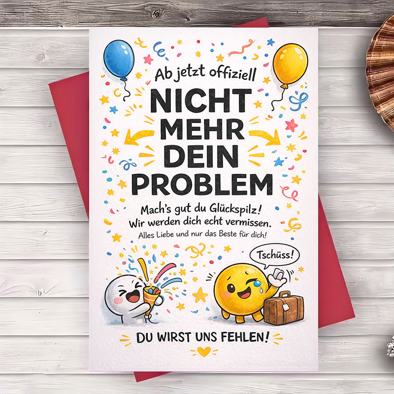 TEMU 2 Stück (ein Umschlag eine Grußkarte) Abschiedskarte für Kollegen, Freunde Liebste – für Renten, Umzug oder neue Jobfeiern mit fröhlichem Design