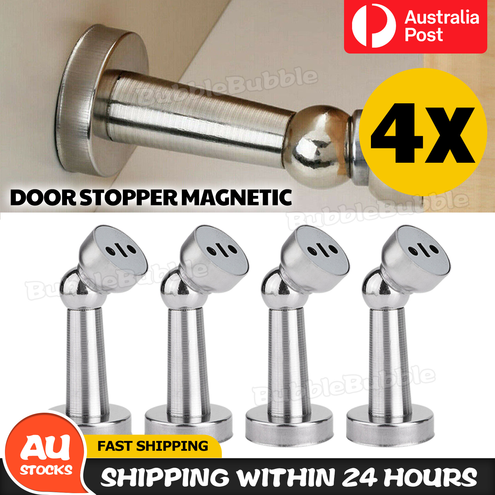 4x stainless steel strong magnetic door stop stopper magnetic holder catch bubbleglobal