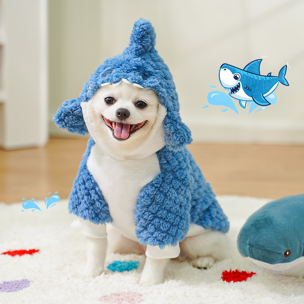 Bulldog Baby Shark Dog Costume Shark Vest With Sail Print – Summer