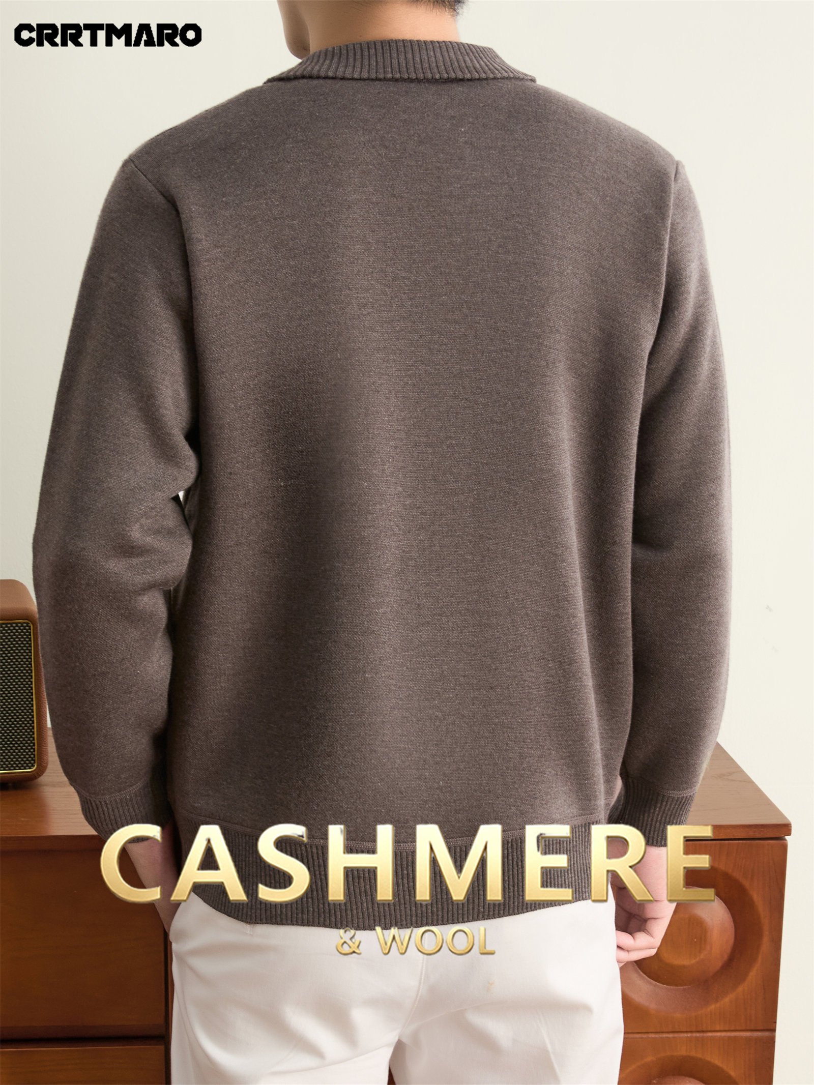 Cartmaro Autumn Winter Knit 3D Solid Color Lapel Sweater, Basic Knit Cardigan for Men, Fashionable Long-Sleeve Jacket GY