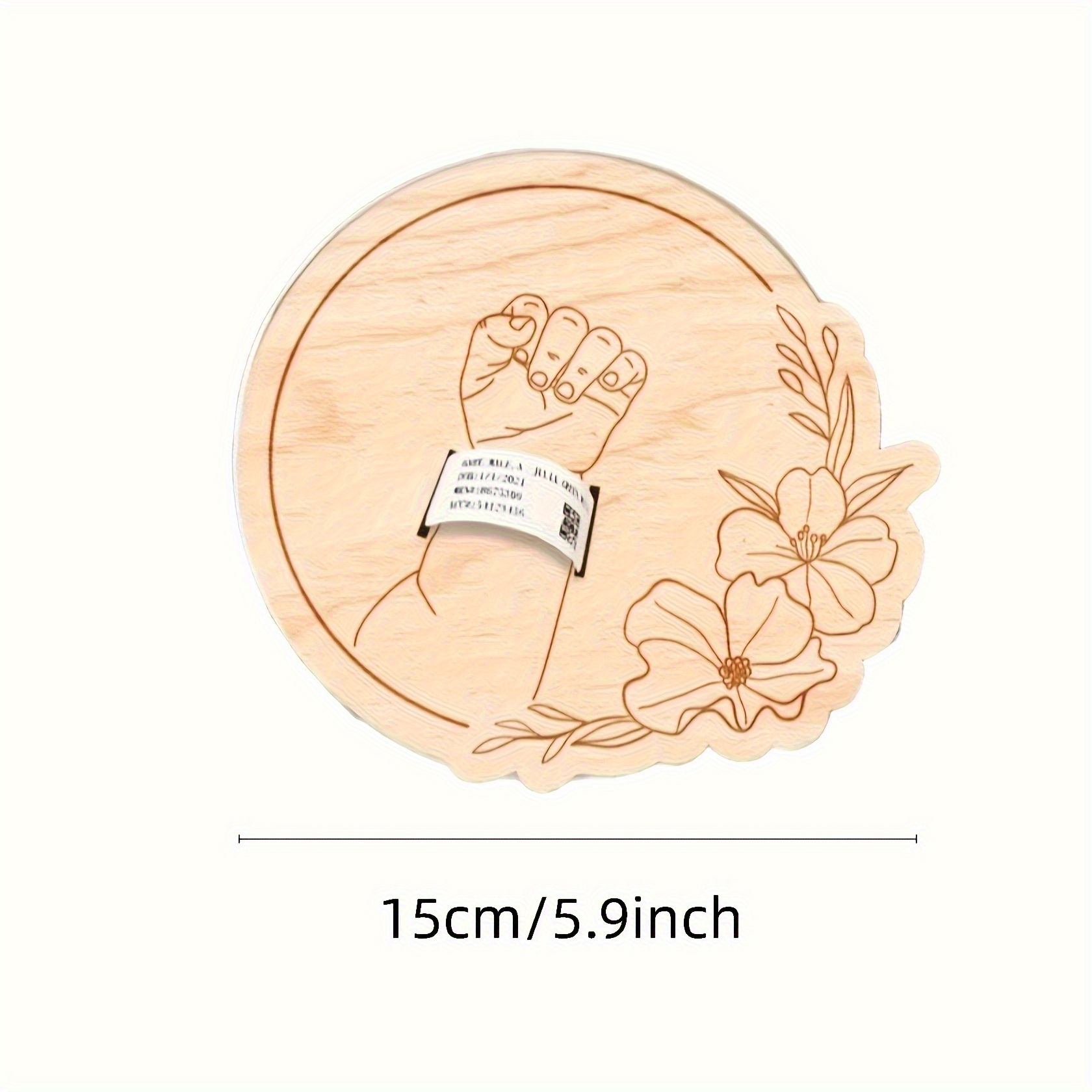 2d Flat - 1pc 2d Flat Wooden Hanging Ornament | Floral And Interlocking Hands Design With "i Love You" Text, Decorative Boho Tabletop Decoration