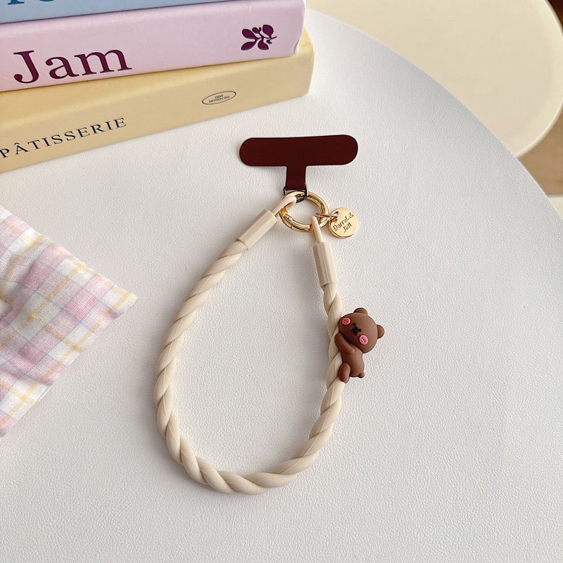 Cute Panda Phone Lanyard with Anti-Drop Silicone Strap
