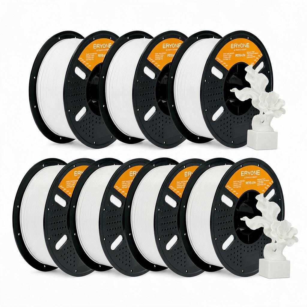 Image of 7 Rolls (7kg Total) Eryone Petg Lite 3d Printer Filament - Suitable For Fff/fdm 3d Printers, Smooth Feeding & Strong Layer , Durable Petg Material For Hobbyists, Professionals, & Commercial Use