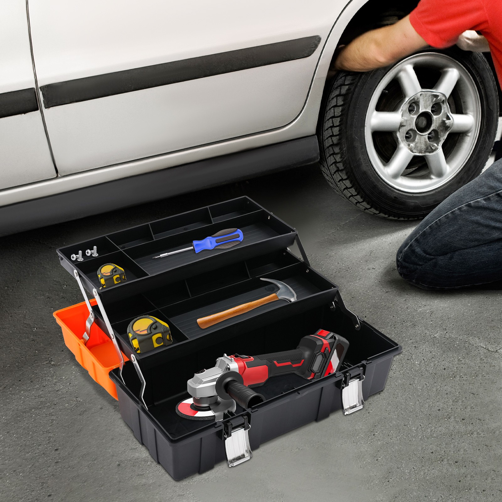 Image of Organizer For Tools, Versatile Plastic Toolbox, Portable Storage For Tools
