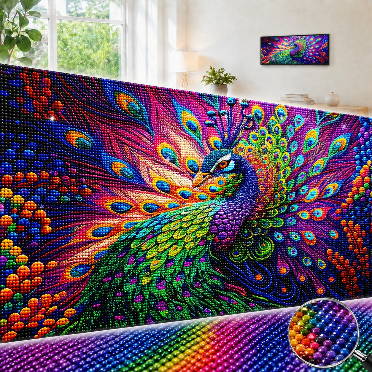 TEMU Kit de peinture diamant 5D, convient aux adultes et aux débutants - 70X40Cm/ 27.6X15.7In complet - Toile à percer, , facile à poinçonner,