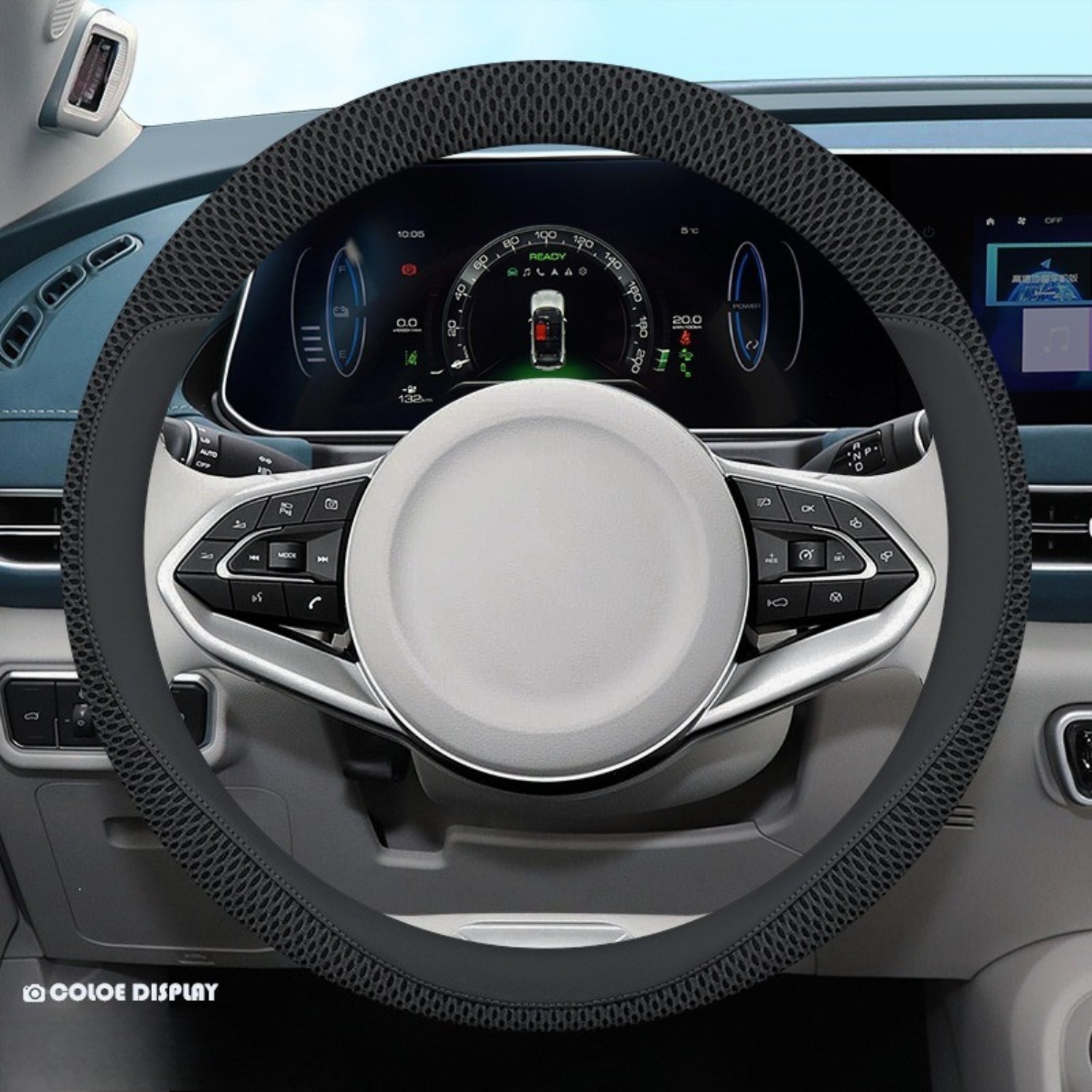 Image of Breathable Viscose Fiber Material, Non-slip Grip, Gm Steering Wheel Cover, Ultra-thin , Auto Parts, To 38cm/15 Inch Steering Wheel.