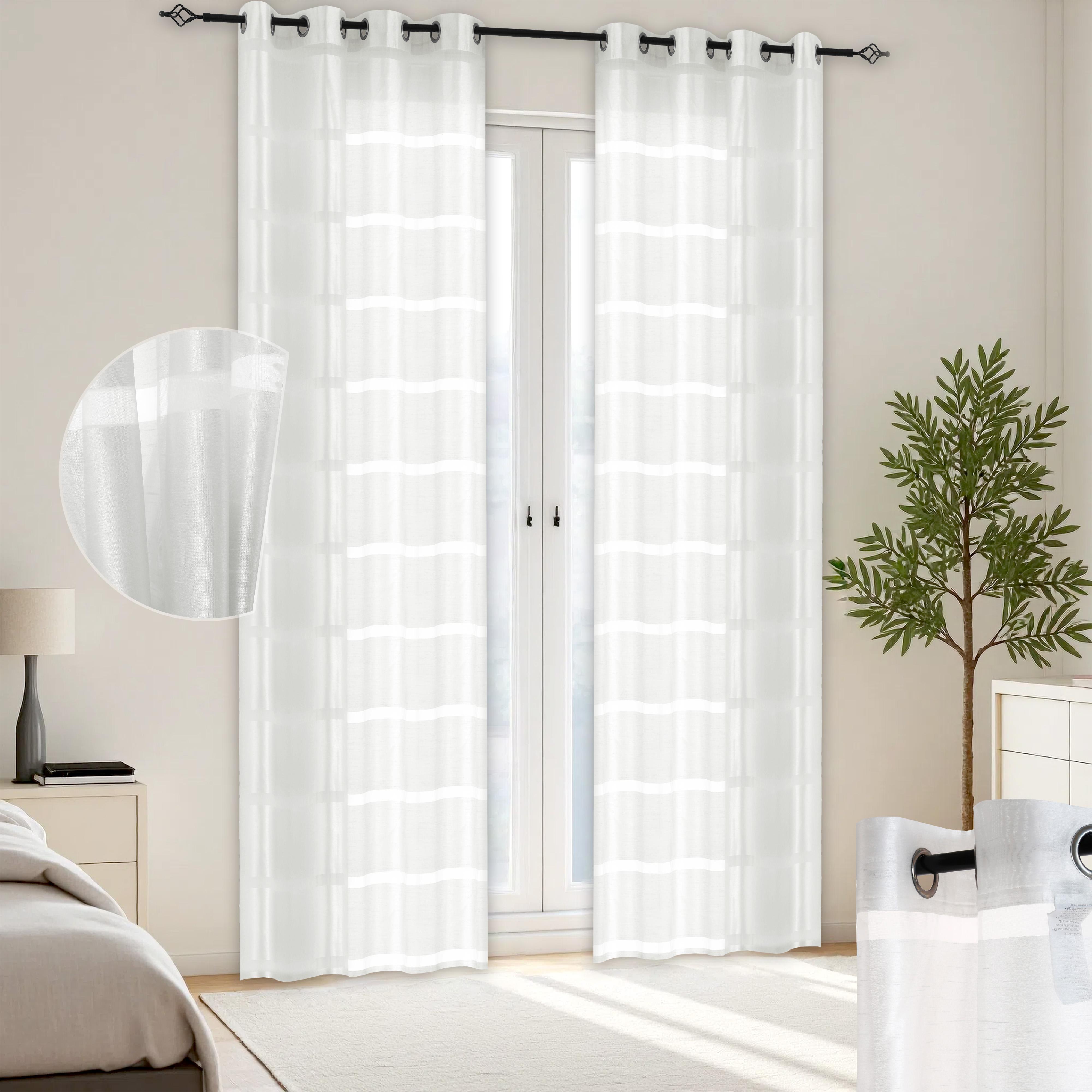 TEMU 2 Panels Cordless Sheer Curtains With Grommet Lightweight Transparent Window Coverings For Rooms