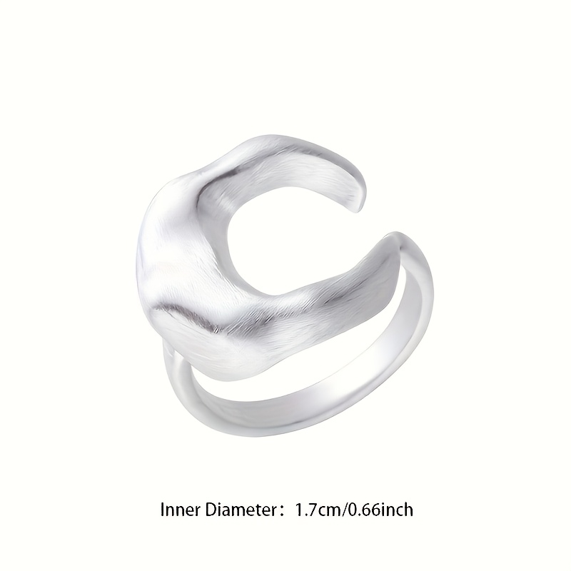 Frosted Moon-Shaped Ring, Elegant and Fashionable