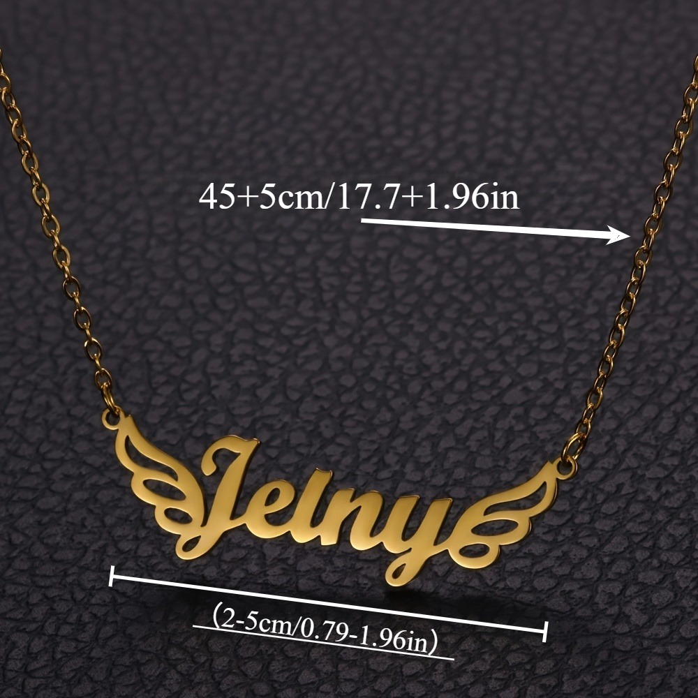 Custom Angel Wings Name Necklace — Personalized Gift