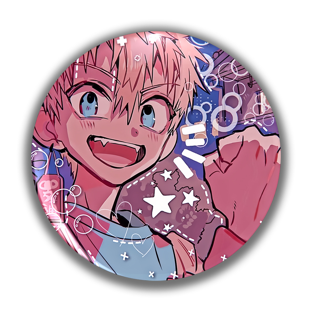 TEMU Fashion Cartoon Anime Men's Round Badge/pin - Unisex - A Fun Idea Suitable For Family, , - Exquisite Additions For Clothing, Backpacks, And Hats