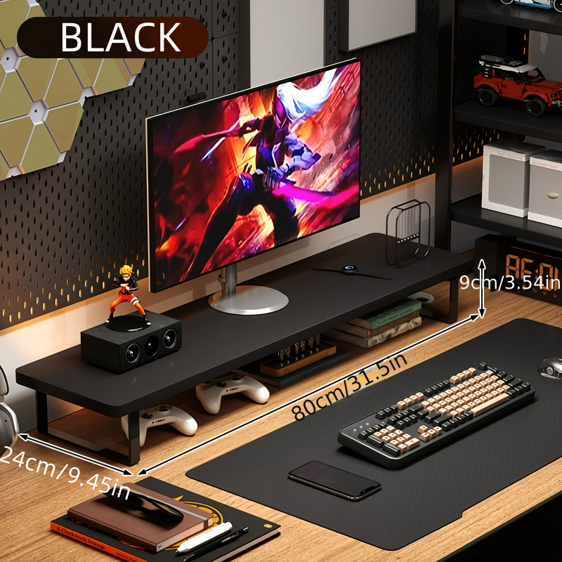 Esports Computer Monitor Stand, Wooden Desktop Storage Rack, Multi-functional Office And Kitchen Storage Rack, Home Office Organizer, Carbon Steel Leg Design, In