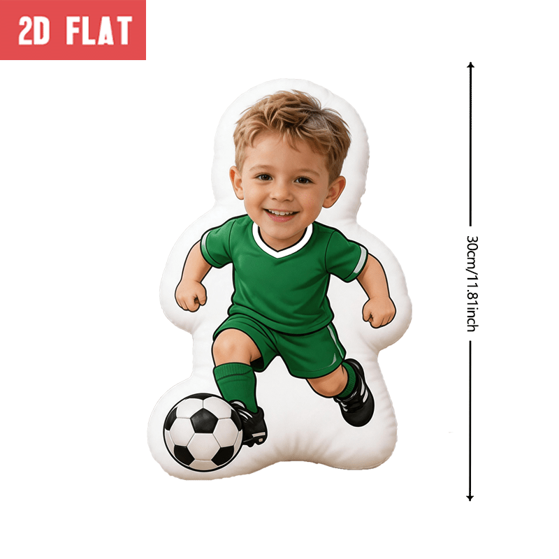 TEMU Coussin personnalisé de portrait de footballeur avec photo, coussin décoratif , impression , coussin d'accentuation de 60CM pour canapé et