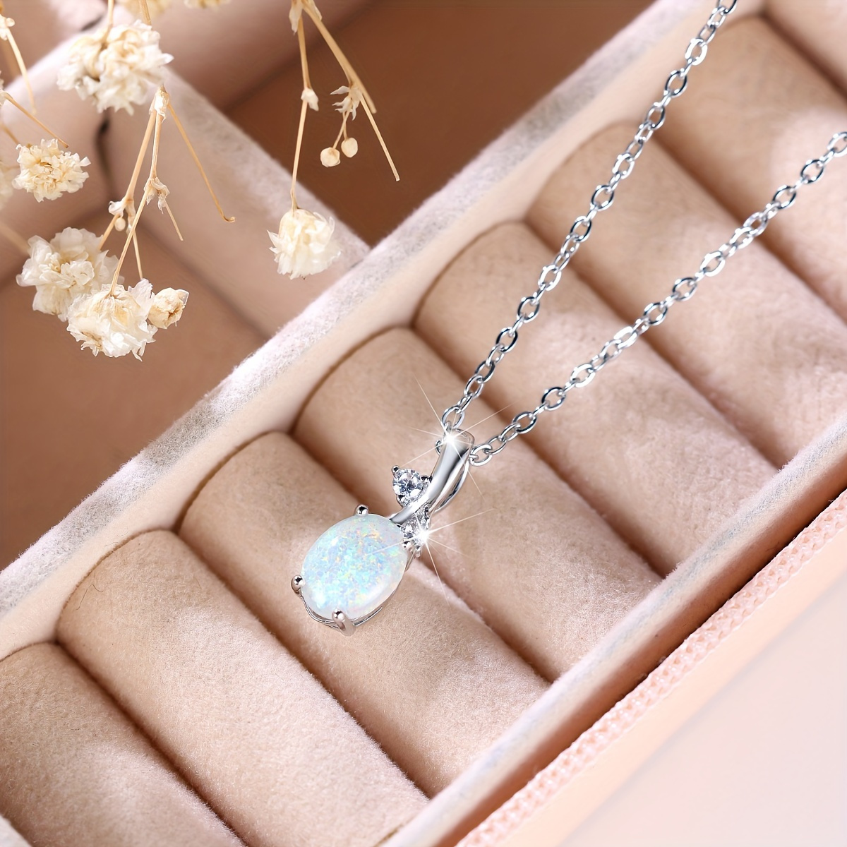 Water Drop Opal Pendant Necklace