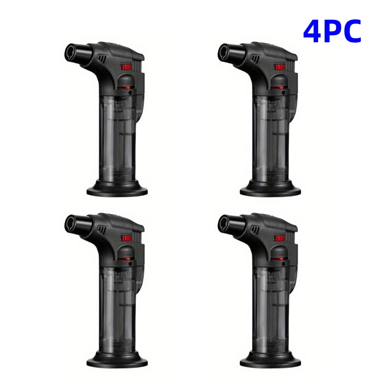 TEMU (without Built-in Butane Gas) 4pcs Torch Lighters, Refillable Kitchen Butane Gas , Suitable For All Butane Canister Blowtorch With Safety Lock