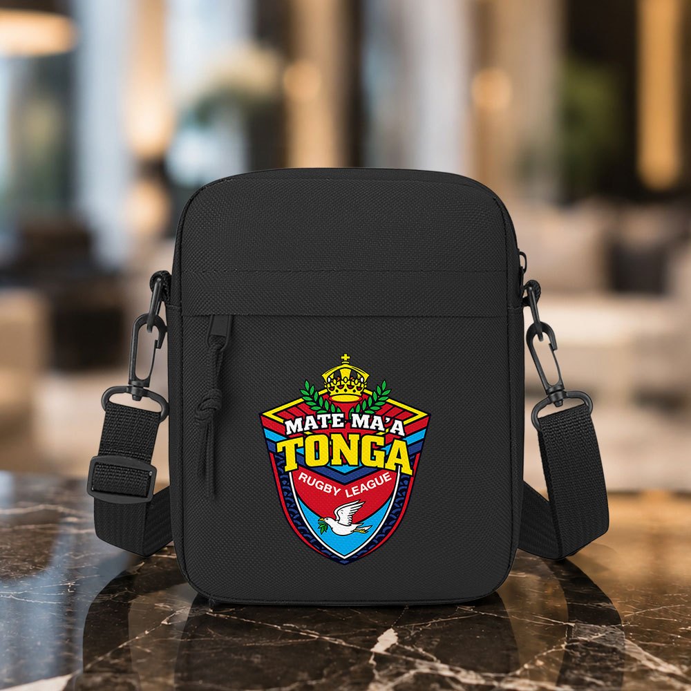 TEMU New Tonga Team Unisex Casual Crossbody Bag, Shoulder Bag - Ideal For Outdoor Sports And Travel, Can Hold Phone, Wallet, And Personal Items,
