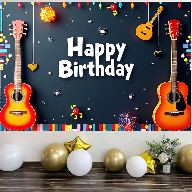 품목 사진 생일 축하 배너 – 기타 & 파티 장식 – 화려한 컨페티, 풍선 & 음표 – 실내외 행사, 홈 데코, 축제용 쉬운 걸이 – 크리스마스 생일 파티 장식에 최적