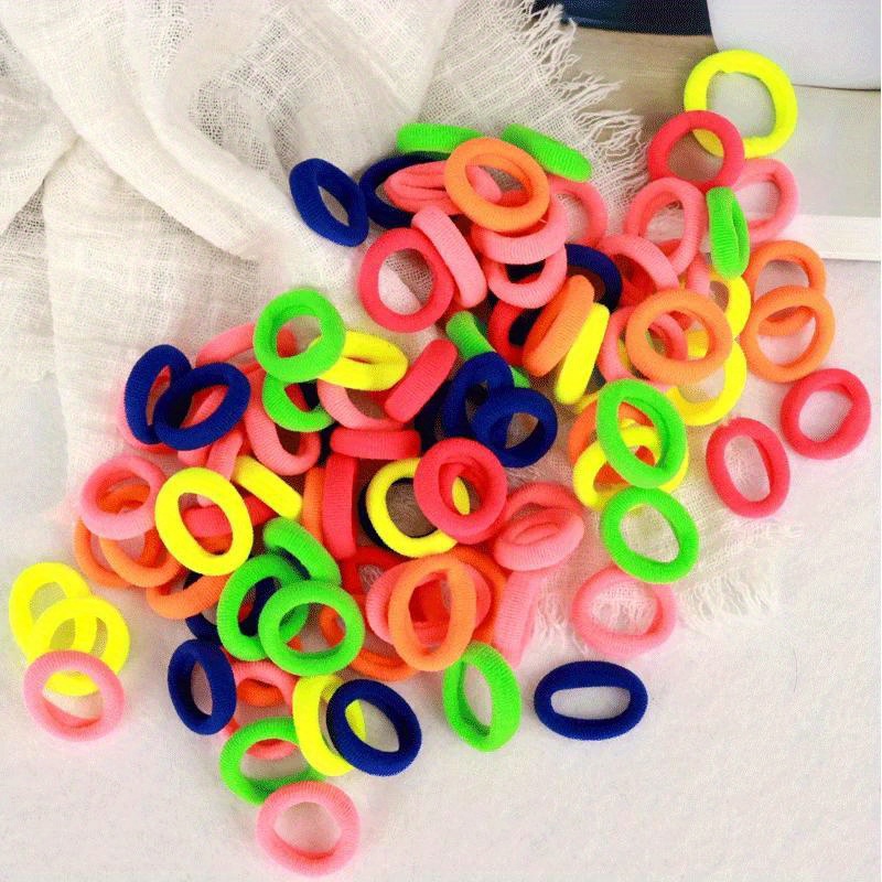 200pcs Vibrant Colorful Elastic Hair Bands for Girls & Women - Small Rubber Ponytail Holders, Scrunchies & Hair Ties - Mixed Colors for Stylish Hairstyles & Everyday Use