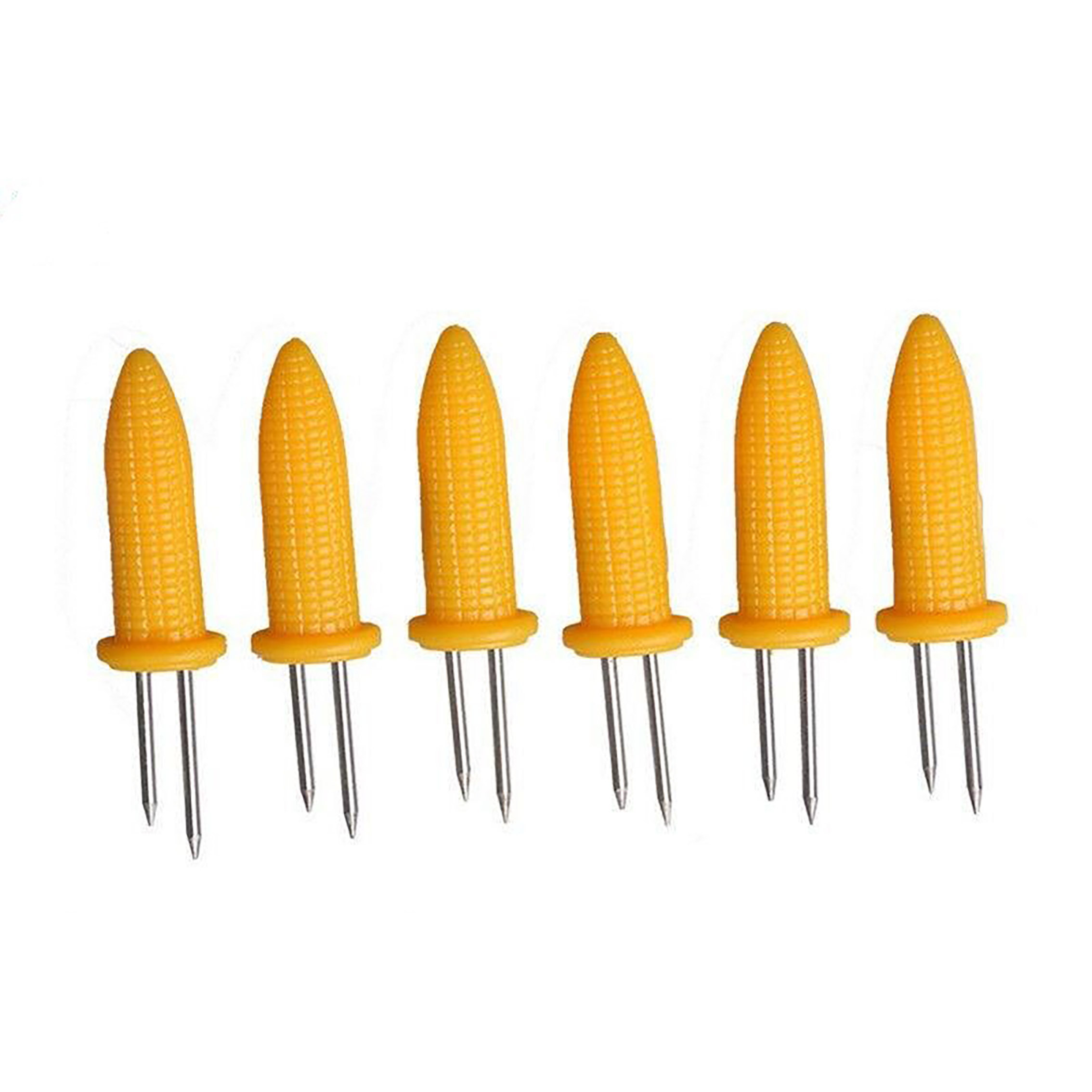 TEMU 6pcs Stainless Steel Corn Roasting Needles, Bbq Sticks, Outdoor Camping Bbq Forks, Fruit Forks, Durable Bbq Tool Accessories