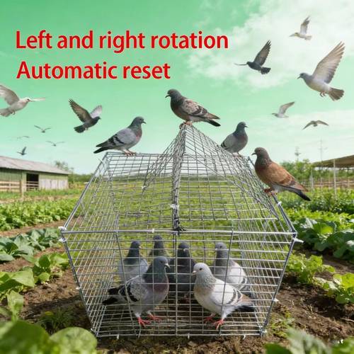 extra large size bird cage rotating reset trap pigeon cage metal birdcage automatic reset and return to position safe automatic closing bird protection for bird enthusiasts